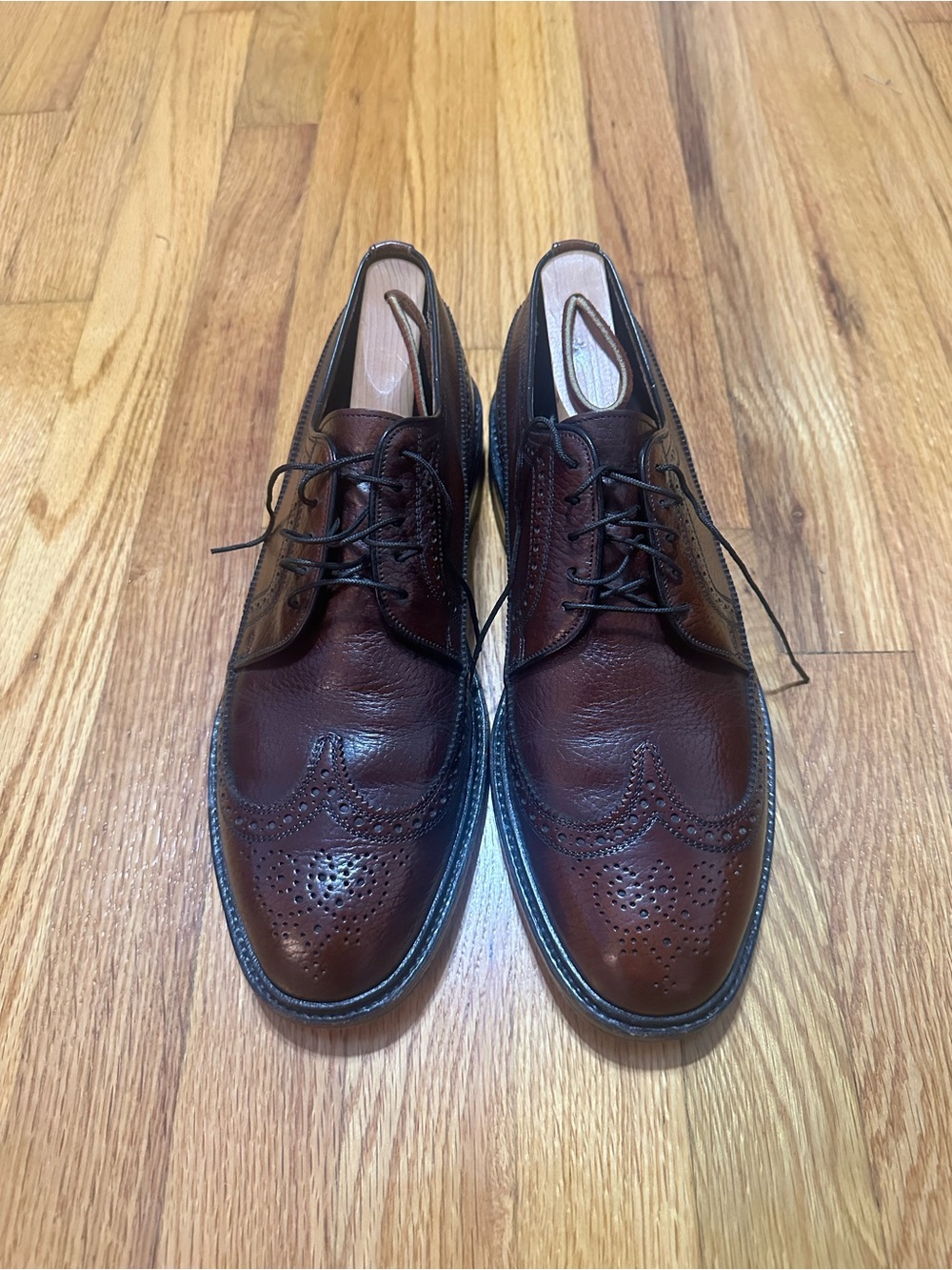 Vintage sears Men's Brown Wingtip Dress Shoes - Classic Leather size 9 1/2